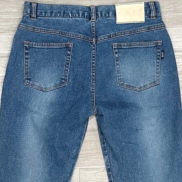 YAGI U.S.A. Vintage Mid-Rise Floral Embroidered Fringe Hem Flare Jeans Y2K Sz 7 - Picture 10 of 16